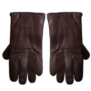 Genuine Leather Brown Portolano Gloves Cashmere Lined Mens/Womens Very Warm
